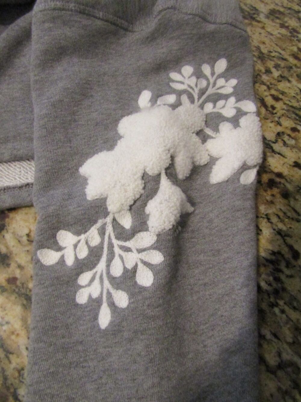 H&M LOGG Floral Hoodie XL Gray Boho Cottagecore Cozy Soft Girl - Picture 7 of 10